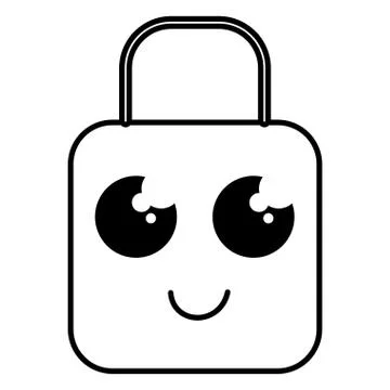 Safe secure padlock kawaii character Stock-Illustration