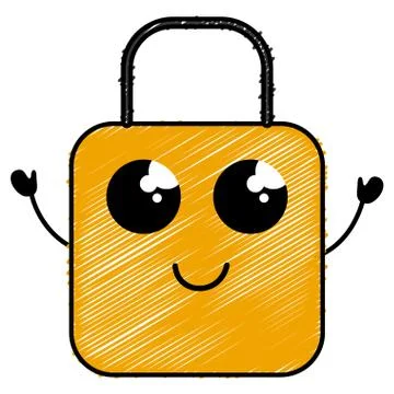 Safe secure padlock kawaii character 库存插图