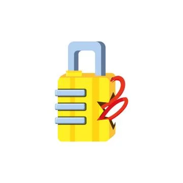 Safe secure padlock with snake attack Stock-Illustration