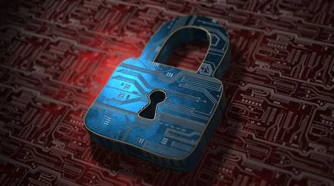 Safe secure password protected lock encrypted data for identity protection  Stock Illustration