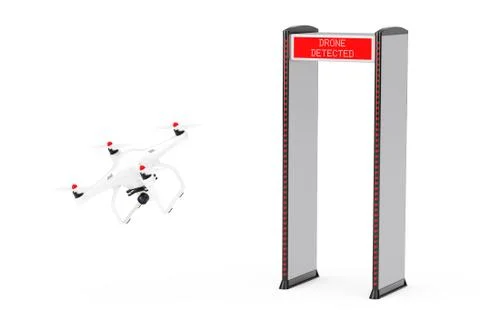 Safe Security Walkthrough Gates With Metal Detectors Detected Air Drone with  Stock Illustration