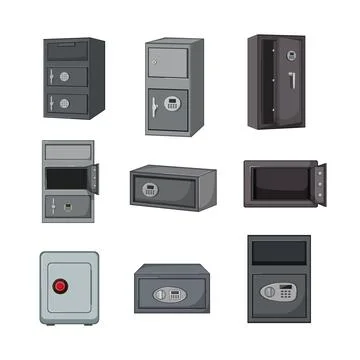 Safe set cartoon vector illustration イラスト素材