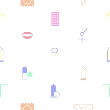 Safe sex seamless pattern background icon. Stock-Illustration