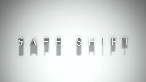 Safe shift 3D title animation with shadows on a white background Video stock 297510725