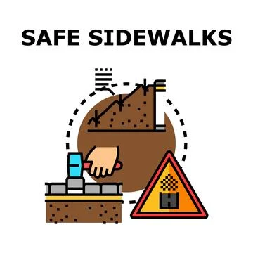 Safe sidewalks concept vector illustrating urban infrastructure work Stock Illustration