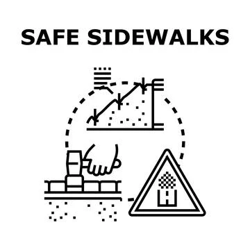 Safe sidewalks concept vector illustrating urban infrastructure work 스톡 일러스트