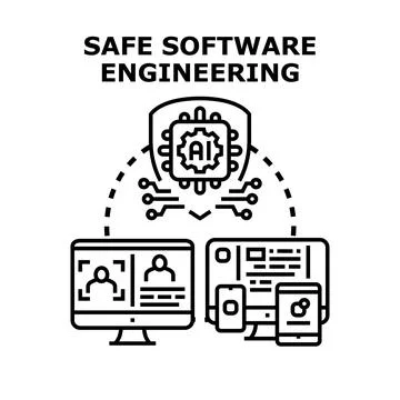 Safe software engineering for data and user security Stockillustratie