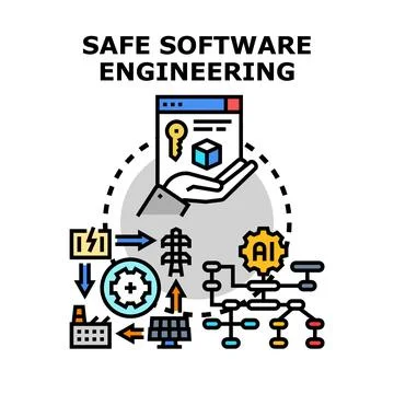 Safe software engineering for secure digital systems Stock Illustration
