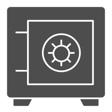 Safe solid icon. Bank money savings, metallic box symbol, glyph style pictogram 스톡 일러스트