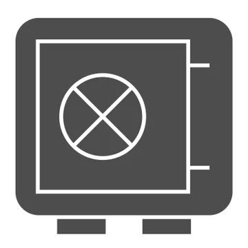 Safe solid icon. Metal bank box saving money cash, srongbox. Jurisprudence Stock Illustration
