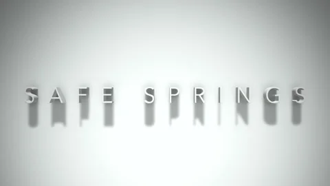 Safe springs 3D title animation with shadows on a white background 스톡 동영상 297856604