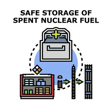 Safe storage of spent nuclear fuel concept Stock Illustration