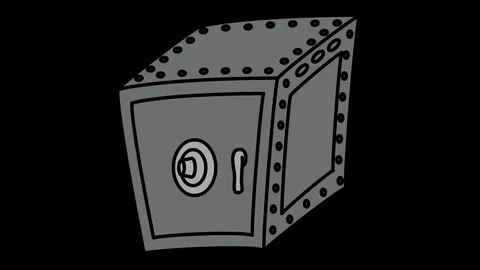 Safe Strongbox icon Line Drawing Animation Transparent Vector Motion Graphics Stock Footage 95945148
