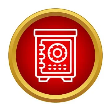 Safe strongbox icon symbolizing security and finance Stock Illustration