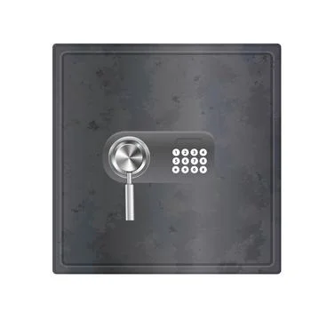 Safe Strongbox Vault Locker 3D Doors Set, Chrome Steel Banking Safes and Secure Stockillustratie