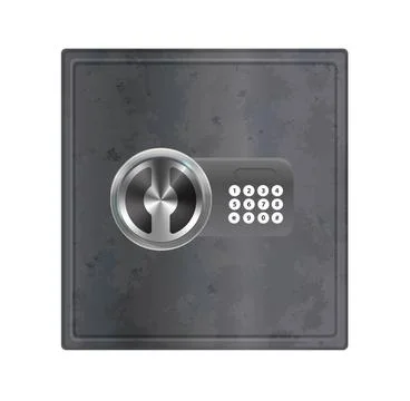 Safe Strongbox Vault Locker 3D Doors Set, Chrome Steel Banking Safes and Secure Stockillustratie