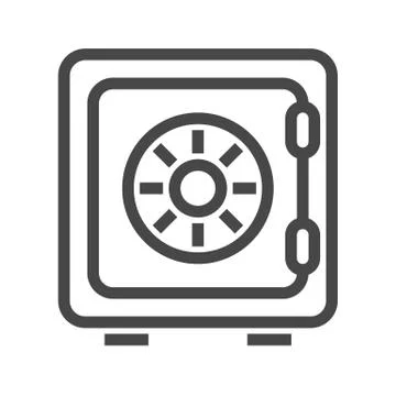 Safe Thin Line Vector Icon イラスト素材