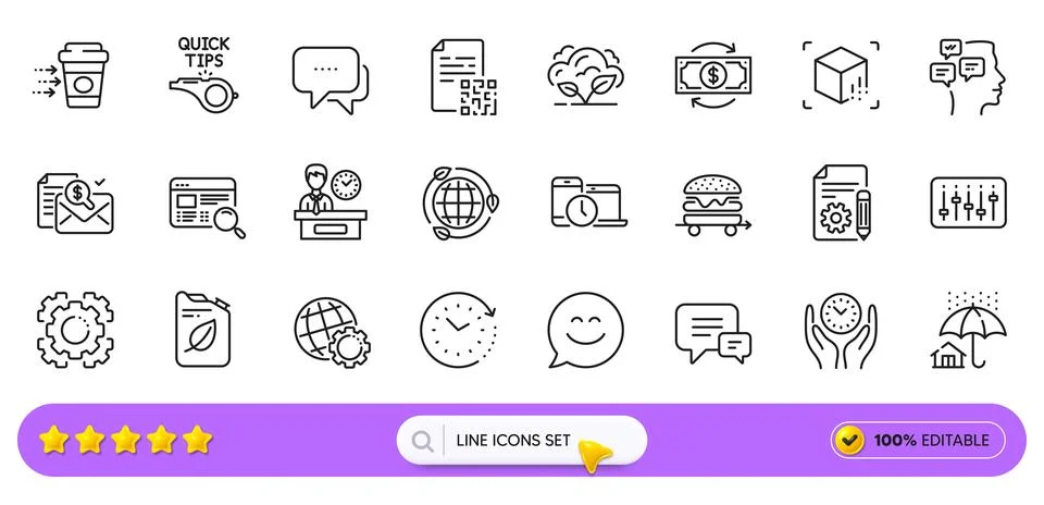 Safe time, Canister and Presentation time line icons for web app. Pictogram icon Stock Illustration