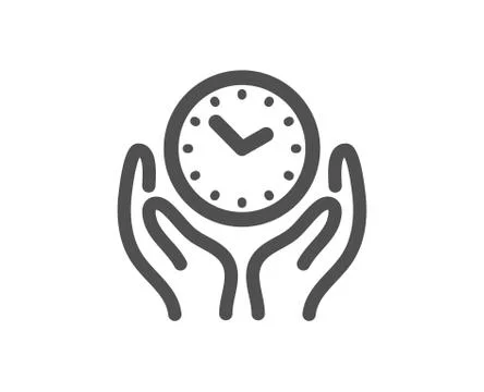 Safe time icon. Clock sign. Hold watch. Vector Illustrazione stock