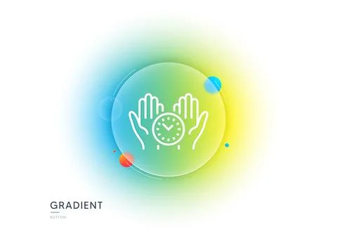 Safe time line icon. Clock sign. Office management. Gradient blur button. Vector 스톡 일러스트