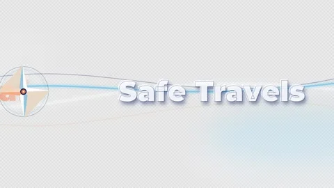 Safe travels design with compass and smooth background style Stock Footage 344559265