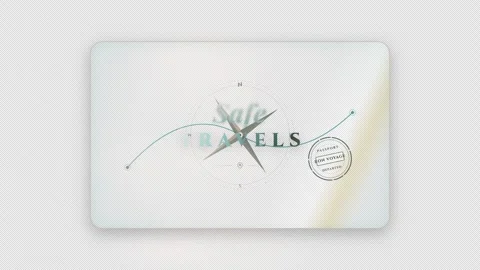 Safe travels message with a silver background and travel design Stock Footage 344513449
