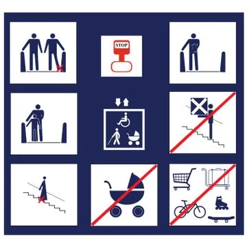 Safe use of stairs Stock Illustration