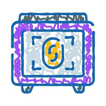 Safe vault with biometric fingerprint scan protection Stock Illustration