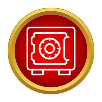 Safe vault icon ensuring security and protection Stock Illustration