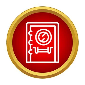 Safe vault icon indicating security protection Stock Illustration