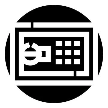 Safe vault locker with security keypad icon Ilustración de archivo