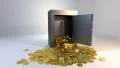 Safe vault opening spilling gold coins golden money win HD Footage