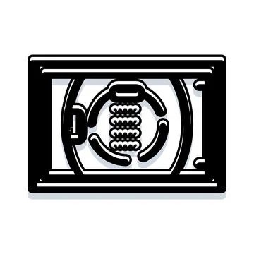 Safe vault protecting valuable items and important data Stock Illustration