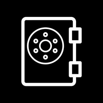 Safe vector icon. Black and white bank illustration. Outline linear finance icon 스톡 일러스트