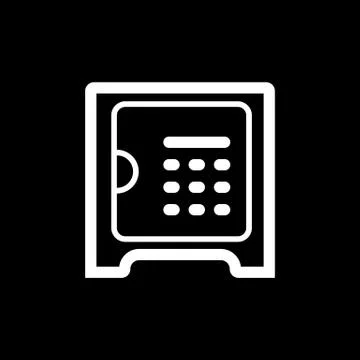 Safe vector icon. Line style. Isolated on black background. Stock-Illustration