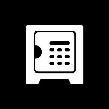 Safe vector icon. Line style. Isolated on black background. Stock-Illustration