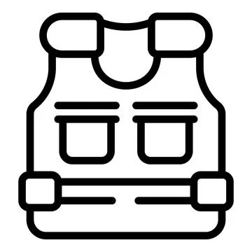 Safe vest icon outline vector. Army jacket Illustrazione stock