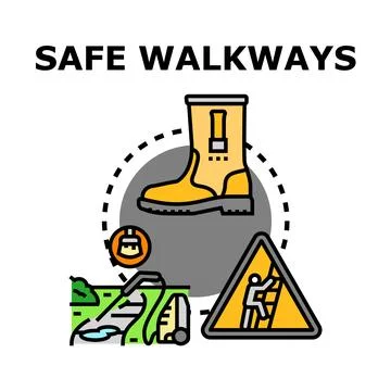Safe walkways preventing accidents maintaining clean paths Stock Illustration
