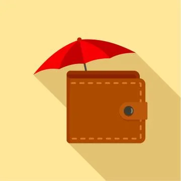 Safe wallet icon, flat style Stock Illustration