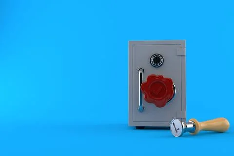 Safe with wax seal stamp Stock Illustration
