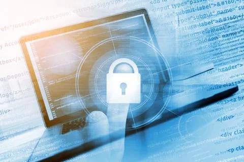 Safe Website Concept. Coding Safe Website. Programming and Coding Concept. Stock-Illustration