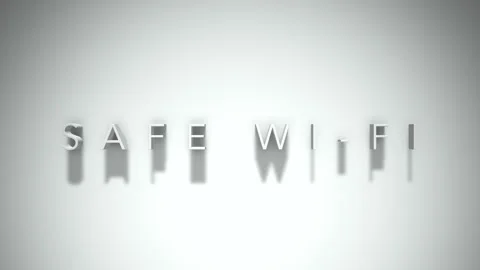 Safe wi fi 3D title animation with shadows on a white background Stock Footage 297217020