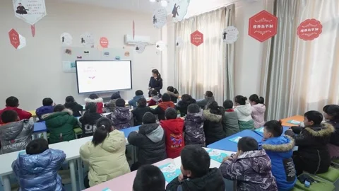 Safe Winter Vacation Themed Activity Held at School in Taizhou, China Video stock 263127832