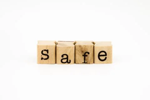 Safe wording isolate on white background Stock Photos
