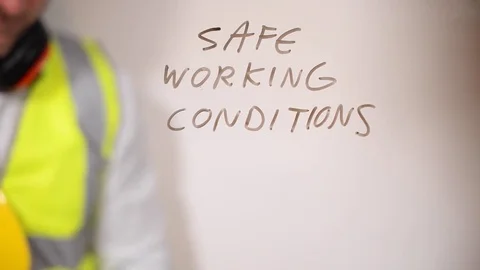 Safe Working Conditions written by a safety officer Stock Footage 79887360