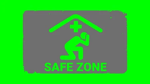 Safe zone icon white flash blink animation Video stock 346391027