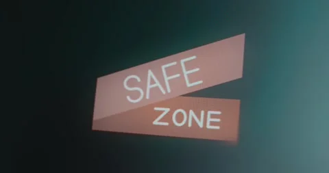Safe Zone label suggesting a safe area Stock Footage 314572074