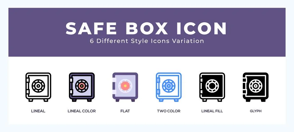 Safebox icon set. Design elements for logo Stock Illustration