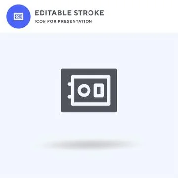 Safebox icon vector, filled flat sign, solid pictogram isolated on white, logo Illustrazione stock