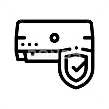 Safeguard Conditioner System Thin Line Icon Stock Illustration